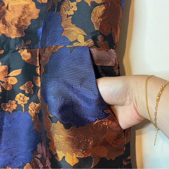 ASOS Floral Jaquard Organza Neckline Romper Playsuit - Picture 5 of 12